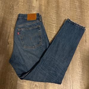 Womens Levis 501 Skinny Denim Jeans Size 27x28 Button Fly